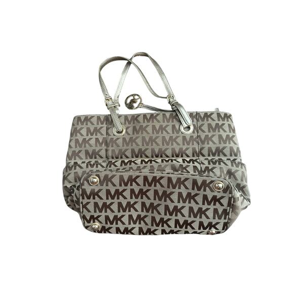 Michael Kors Tan Beige Cream MK Logo Purse - Picture 3 of 9
